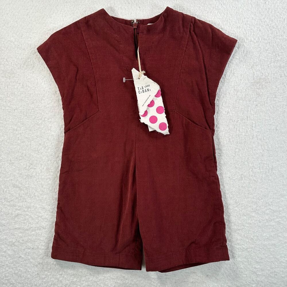 Tia Cibani Kids 2T Berry/Maroon Corduroy V-Neck One Piece Barrel County Romper
